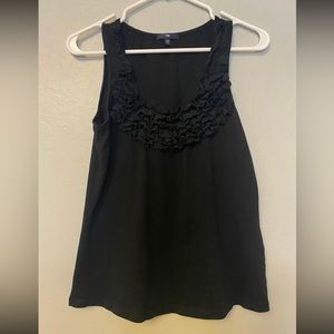 ⭐️Gap black ruffle front pima cotton Tank Top size small